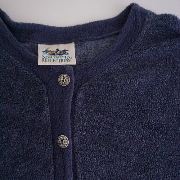 Vintage Northern Reflections Button-Up Fleece Cardigan Cozy Grandmacore L - Picture 9 of 9